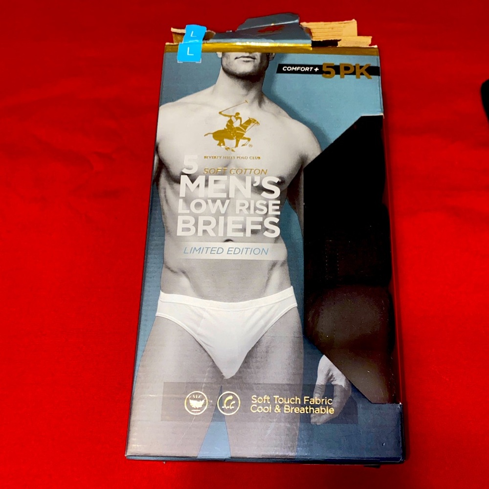 Beverly Hills Polo Club Low Rise Briefs, Size Large